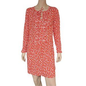 OLD NAVY Red & White Floral Long Sleeve Dress M